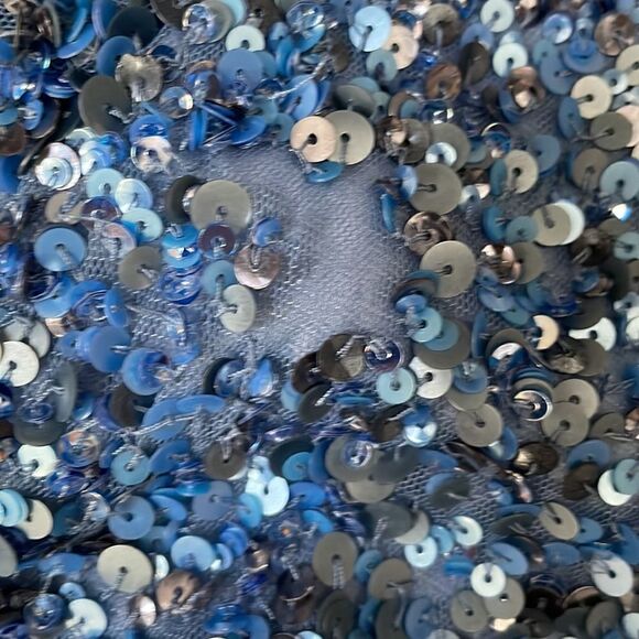 Theia Sequin Midi Dress Dusty Blue 6 - Picture 8 of 11